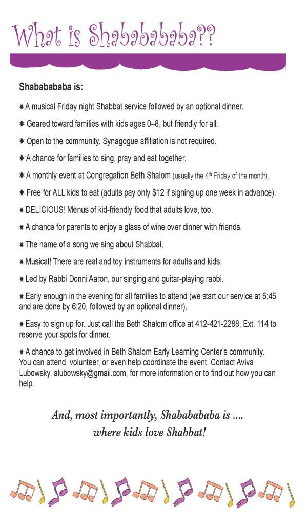 Shababababa info sheet