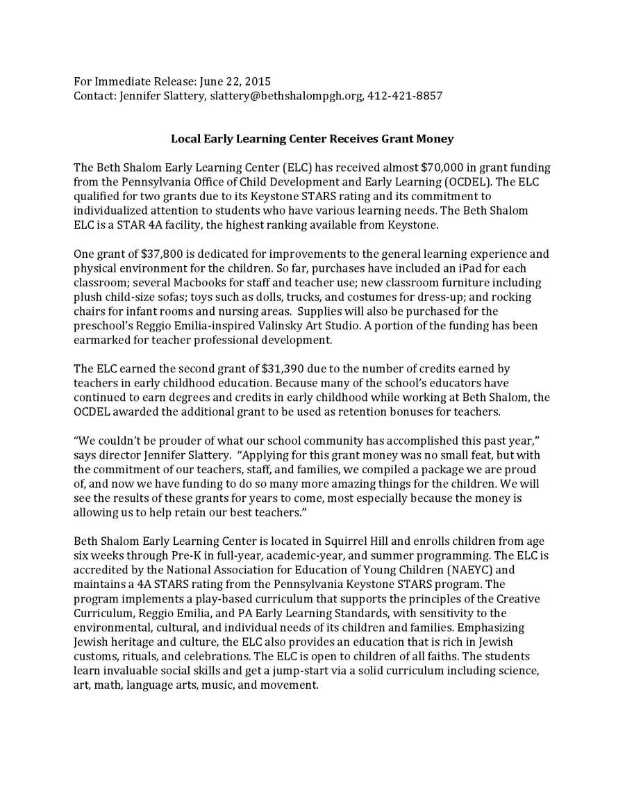 ELC Press Release Final 2015